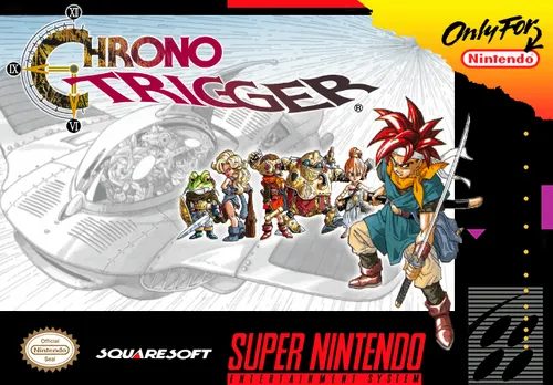 Arte da capa original do Chrono Trigger para Super Nintendo
